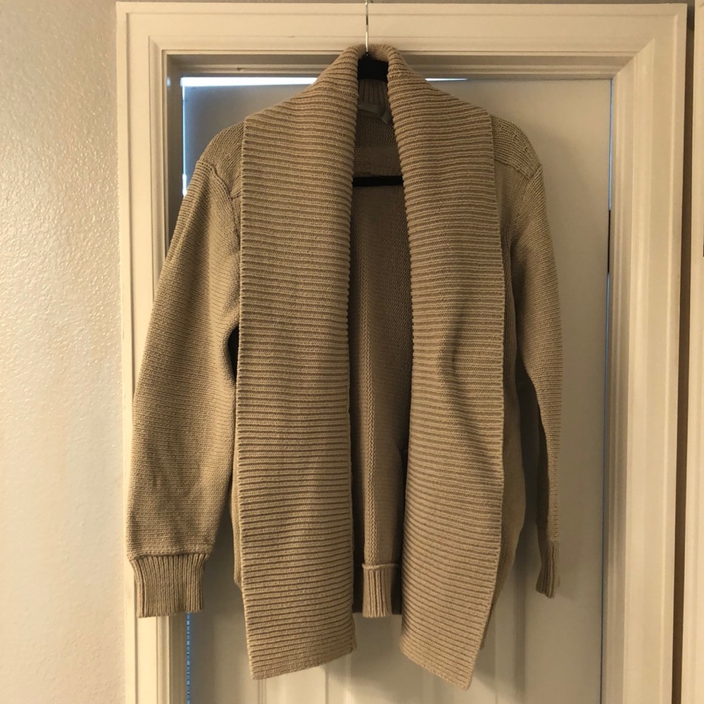 Vince Tan Drape Neck Sweater